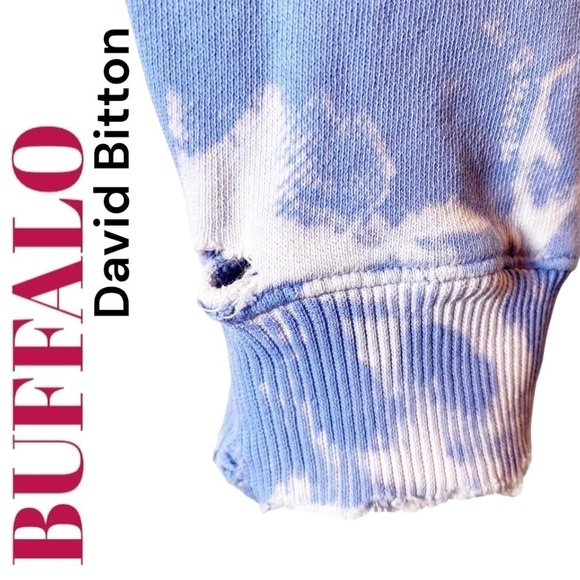 BUFFALO DAVID BITTON Distressed Tie Dye French Terry Sweatshirt, Size Small - Picture 6 of 8